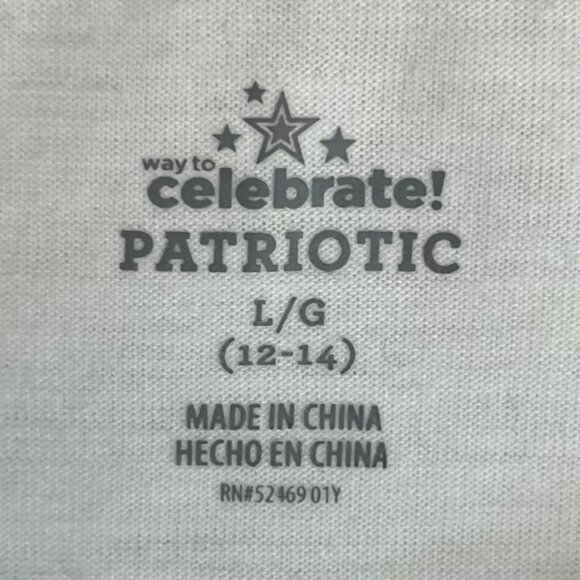 Celebrate Patriotic Graphic Tshirt Womens Large Red White Blue - Picture 6 of 8